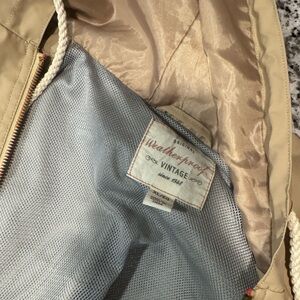 Zara Tan Hooded Jacket with White Drawstrings